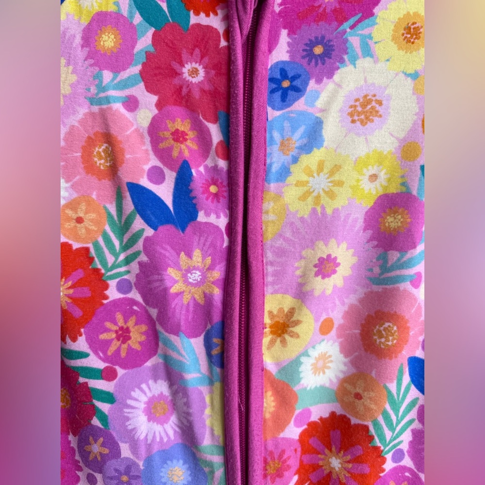 Little Sleepies Rainbow Blooms Zippy Pajamas Size 12-18M GUC - Picture 4 of 8